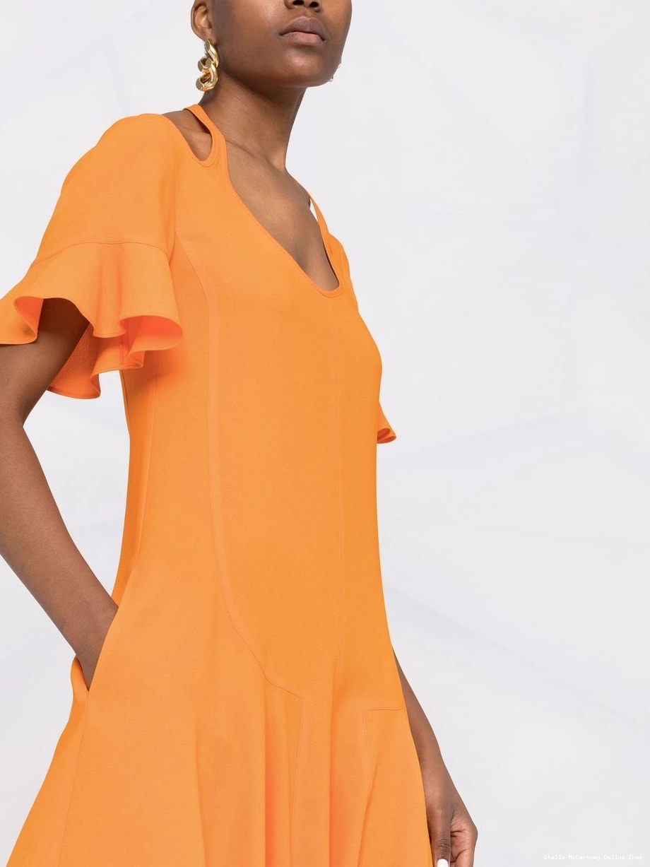 Affordable Stella cut-out McCartney Women V-neck dress flared 0420